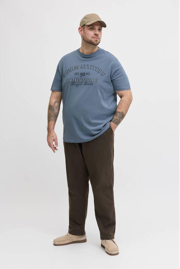 JACK & JONES PLUS SIZE regular T-shirt Plus Size blauw - Foto 3