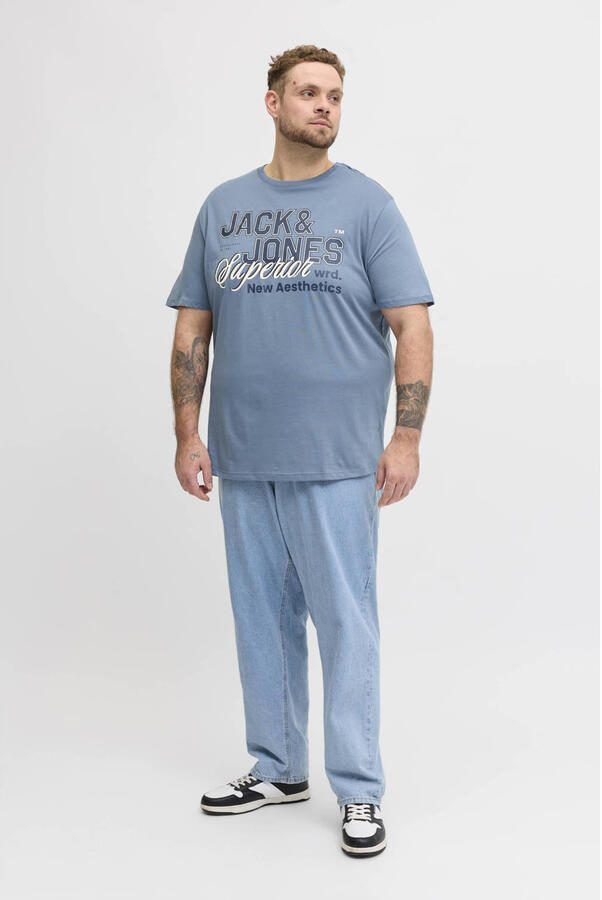 JACK & JONES PLUS SIZE regular T-shirt Plus Size blauw - Foto 2