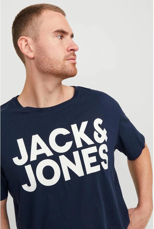 JACK & JONES PLUS SIZE regular T-shirt Plus Size donkerblauw - Foto 2