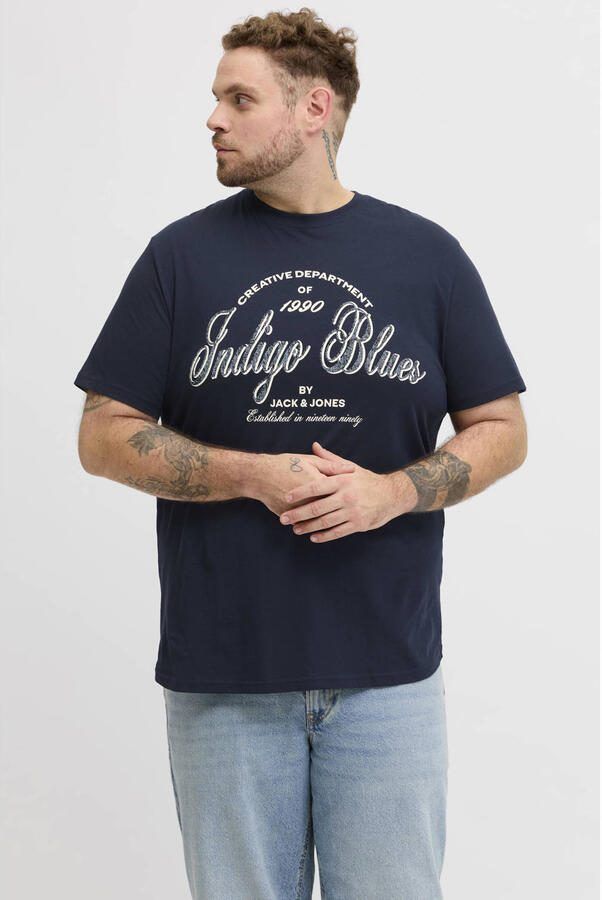 JACK & JONES PLUS SIZE regular T-shirt Plus Size donkerblauw