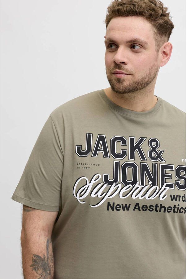 JACK & JONES PLUS SIZE regular T-shirt Plus Size groen - Foto 3