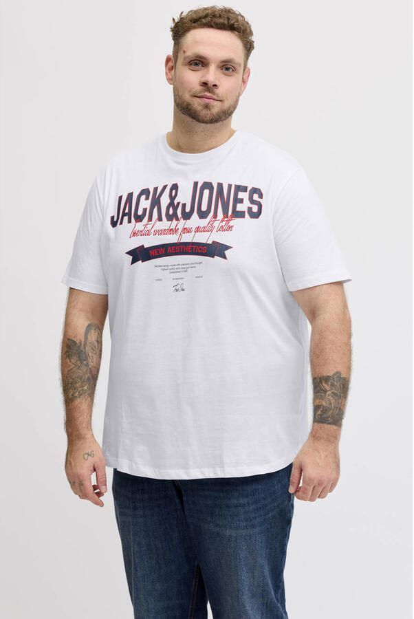 JACK & JONES PLUS SIZE regular T-shirt Plus Size wit