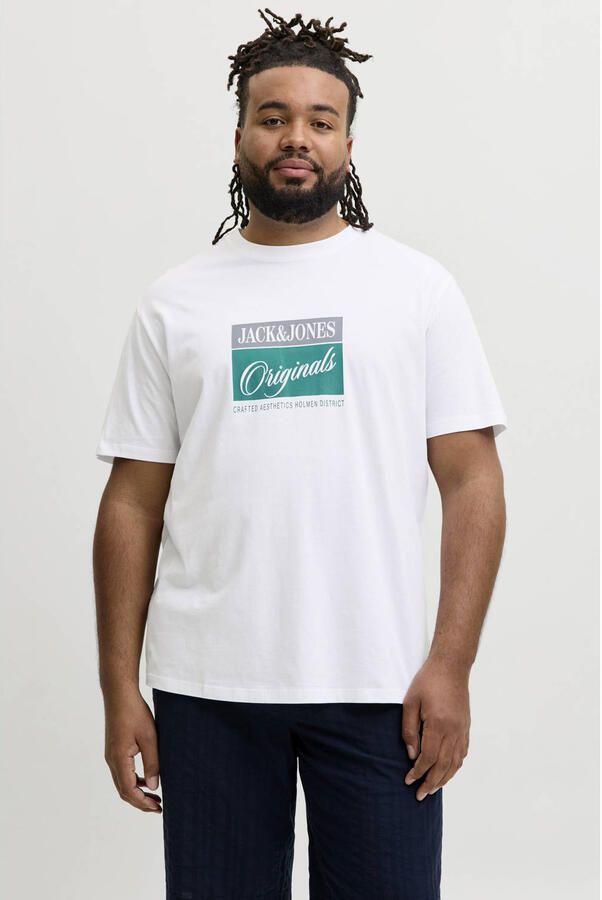 JACK & JONES PLUS SIZE regular T-shirt wit