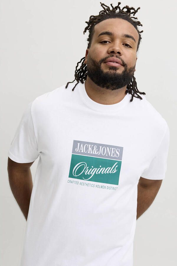 JACK & JONES PLUS SIZE regular T-shirt wit - Foto 3