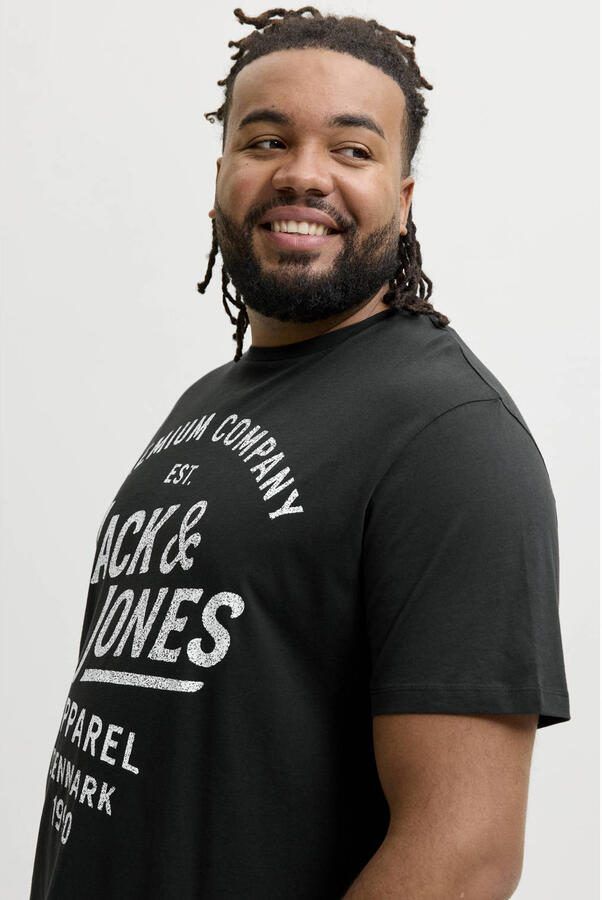JACK & JONES PLUS SIZE regular T-shirt zwart - Foto 3