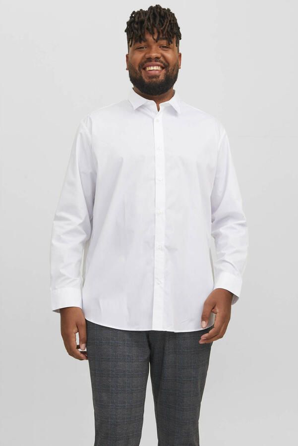 JACK & JONES PLUS SIZE regular zakelijk overhemd Plus Size wit