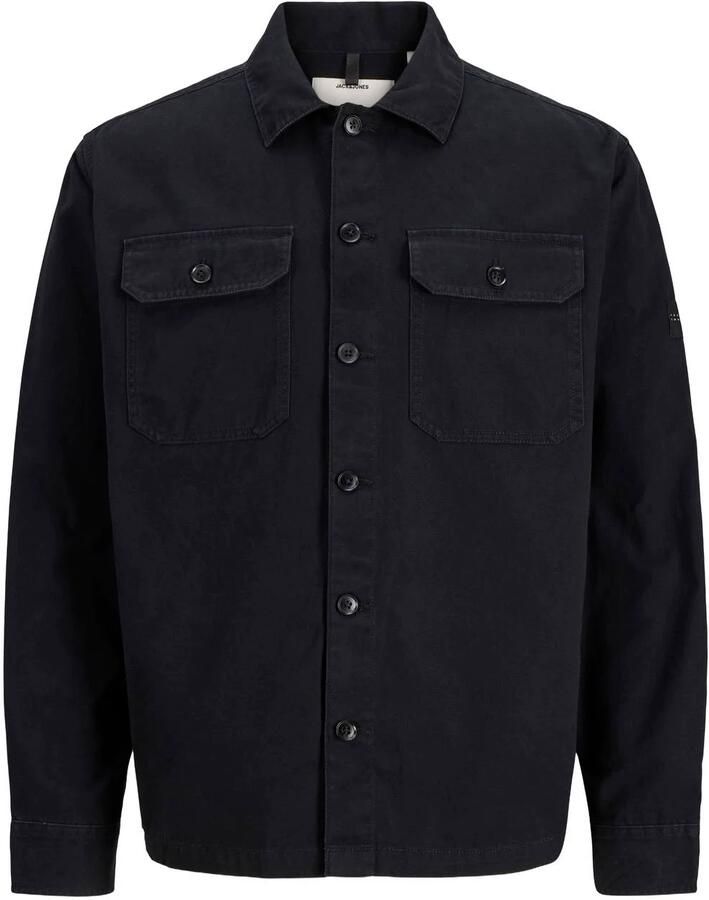 JACK & JONES PLUS SIZE relaxed fit overshirt zwart