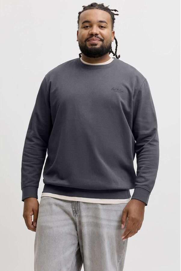 JACK & JONES PLUS SIZE relaxed fit sweater asfalt
