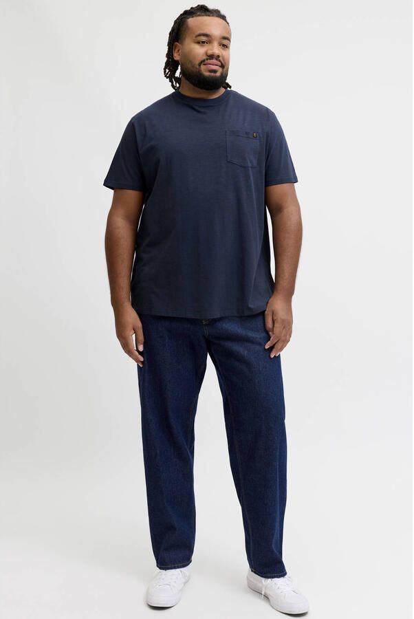 JACK & JONES PLUS SIZE relaxed fit T-shirt donkerblauw - Foto 3