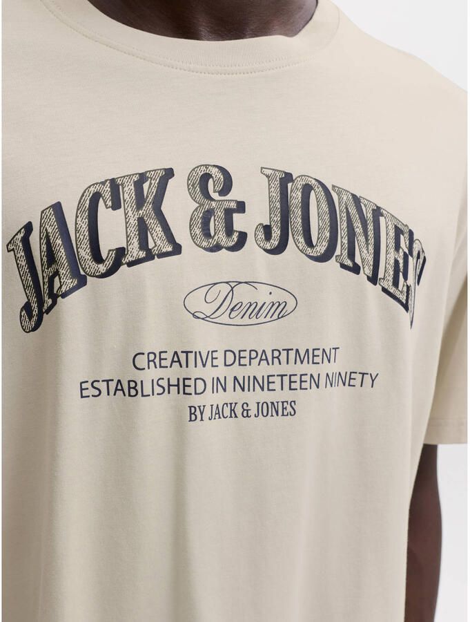 JACK & JONES PLUS SIZE relaxed fit T-shirt met print beige - Foto 2