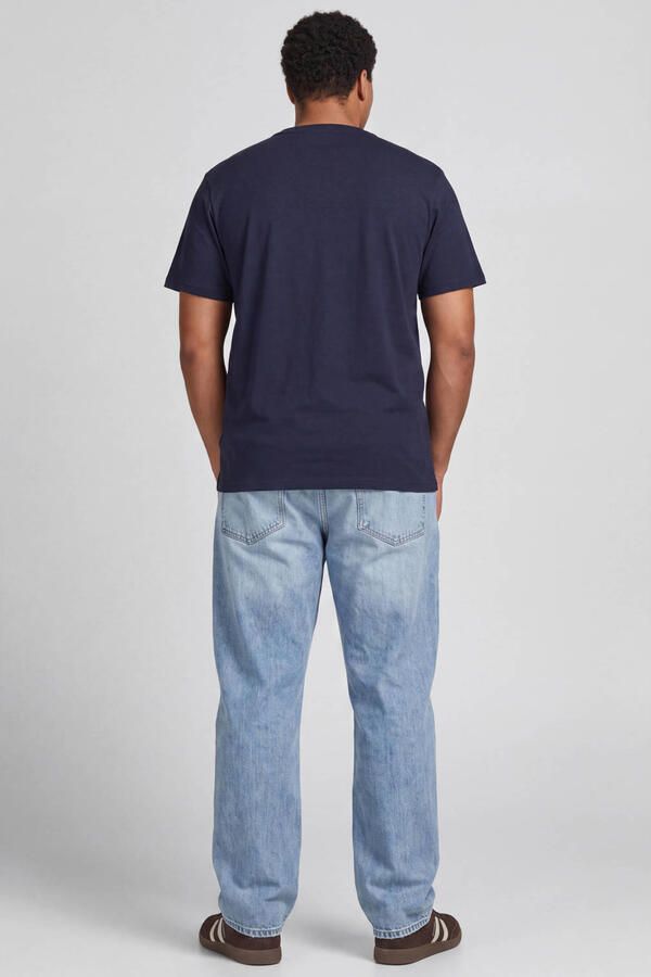 JACK & JONES PLUS SIZE relaxed fit T-shirt met print donkerblauw - Foto 3