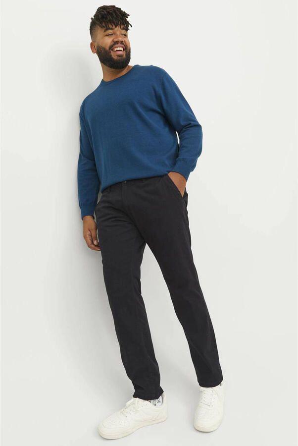 Jack & Jones Plus SIZE stoffen broek met knoop- en ritssluiting model 'MARCO'