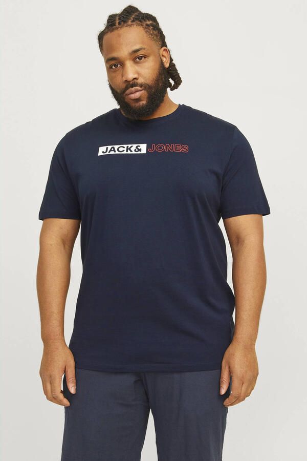 JACK & JONES PLUS SIZE slim fit T-shirt JJECORP Plus Size met printopdruk