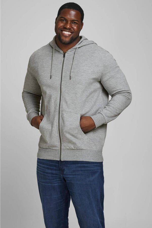 JACK & JONES PLUS SIZE sweatvest JJEBASIC Plus Size grijs melange