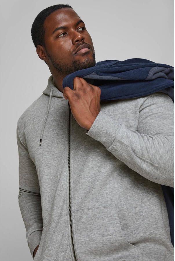 JACK & JONES PLUS SIZE sweatvest JJEBASIC Plus Size grijs melange