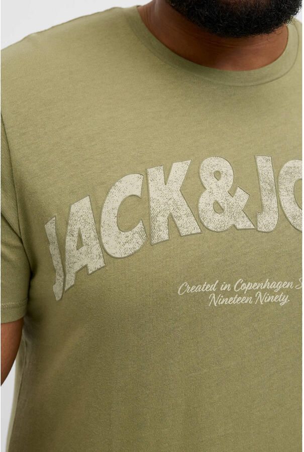 Jack & Jones PlusSize Shirt met print JORALMERIA BOLD BRANDING TEE SS CN PLS