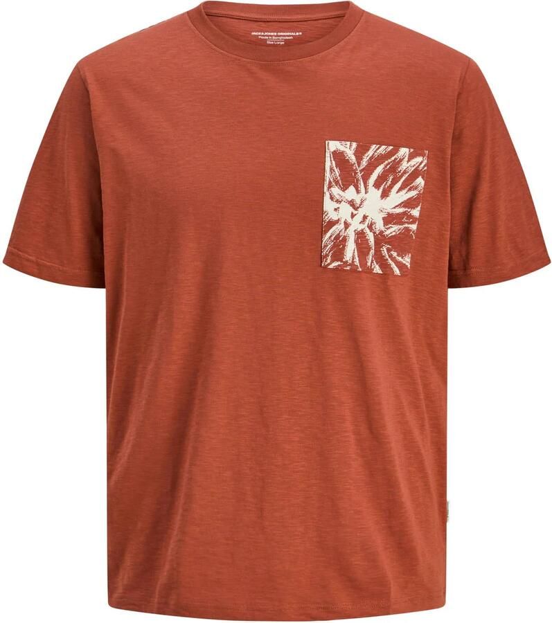 JACK & JONES PLUS SIZE T-shirt Jorsplit roodbruin