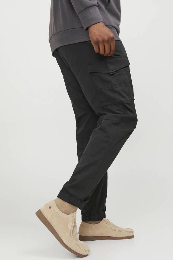 JACK & JONES PLUS SIZE tapered fit broek JPSTPAUL JJFLAKE Plus Size zwart - Foto 2