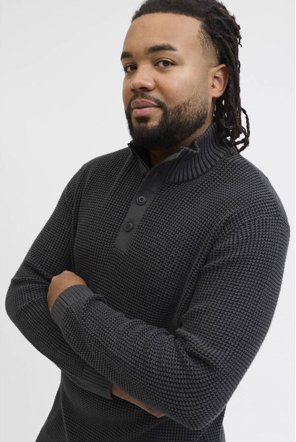 JACK & JONES PLUS SIZE trui grof gebreid Plus Size antraciet - Foto 2