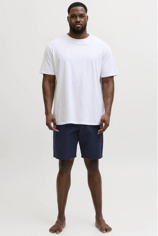 JACK & JONES PLUS SIZE zwemshort JPSTMAUI met logo donkerblauw