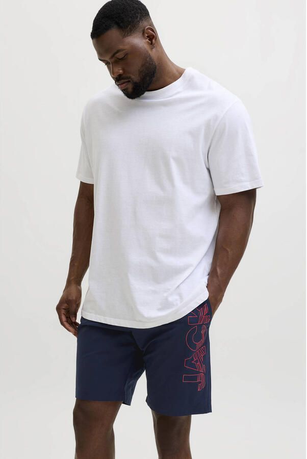 JACK & JONES PLUS SIZE zwemshort JPSTMAUI met logo donkerblauw - Foto 3