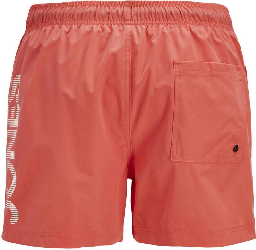 JACK & JONES PLUS SIZE zwemshort JPSTMAUI met logo koraalrood