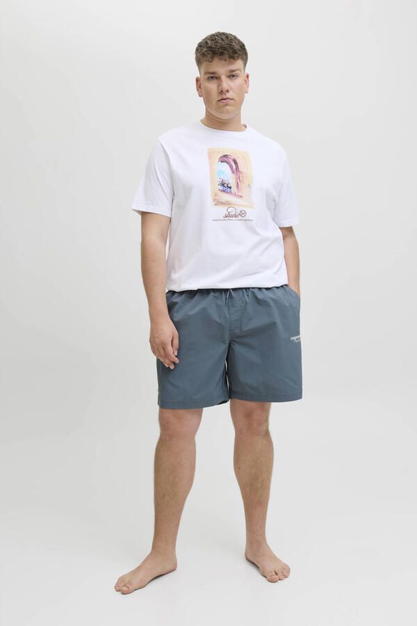 JACK & JONES PLUS SIZE zwemshort JPSTNAXOS donkergrijs