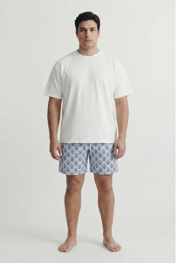 JACK & JONES PLUS SIZE zwemshort met print lichtblauw