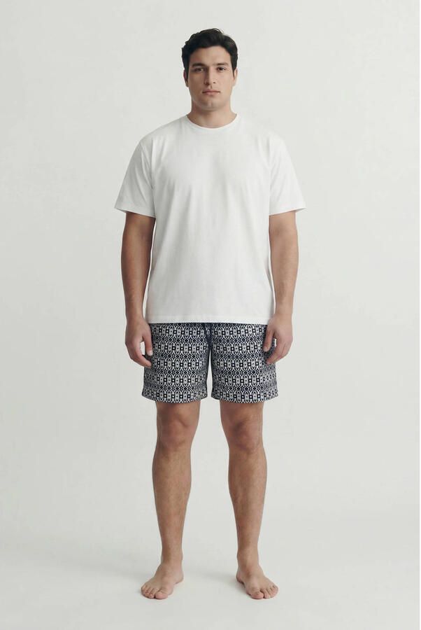 JACK & JONES PLUS SIZE zwemshort met print zwart