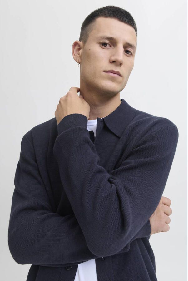 Jack & Jones Premium Gebreid jack met kentkraag model 'MILANO' - Foto 3