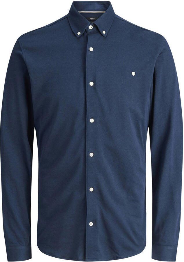 JACK & JONES PREMIUM casual overhemd donkerblauw