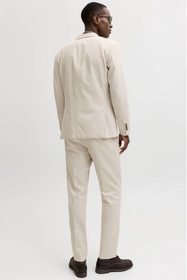 JACK & JONES PREMIUM colbert met linnen beige - Foto 2