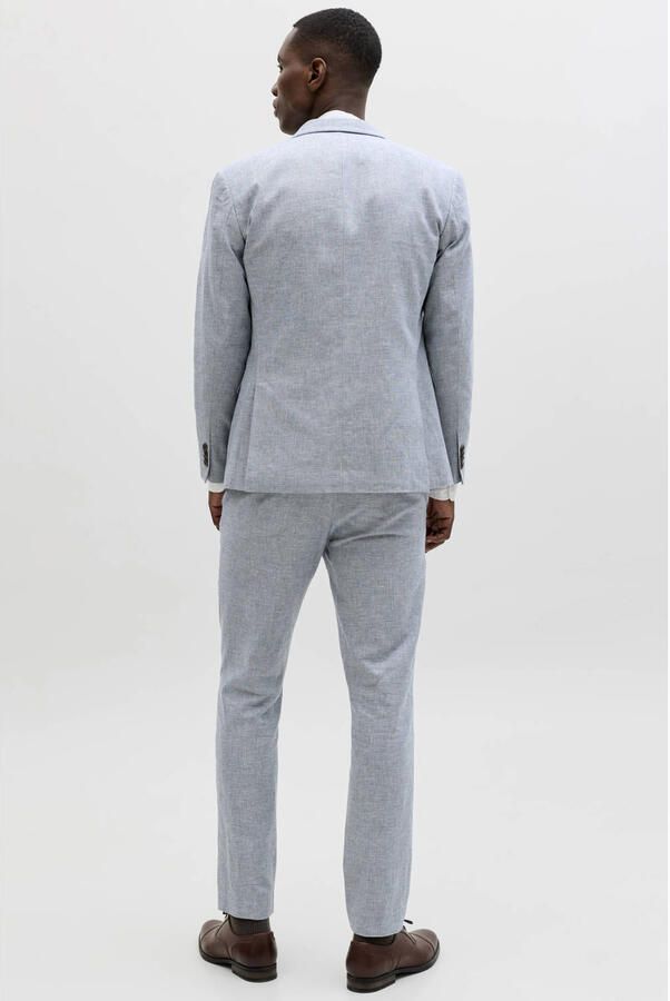 JACK & JONES PREMIUM colbert met linnen blauw - Foto 3