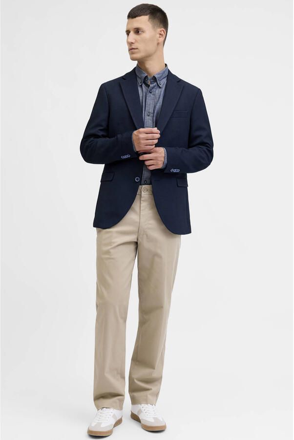 JACK & JONES PREMIUM colbert met textuur donkerblauw - Foto 3