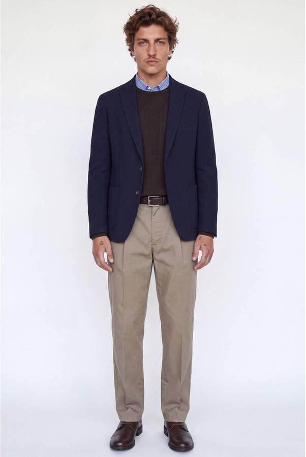 JACK & JONES PREMIUM colbert met textuur donkerblauw - Foto 2
