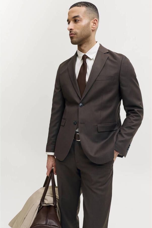 JACK & JONES PREMIUM colbert met wol donkerbruin - Foto 2