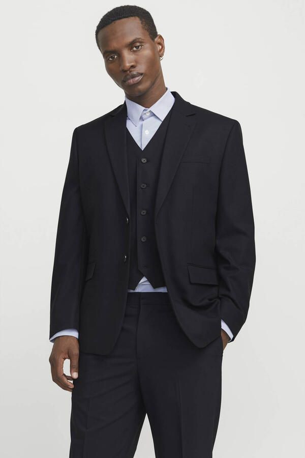 JACK & JONES PREMIUM colbert met wol marineblauw