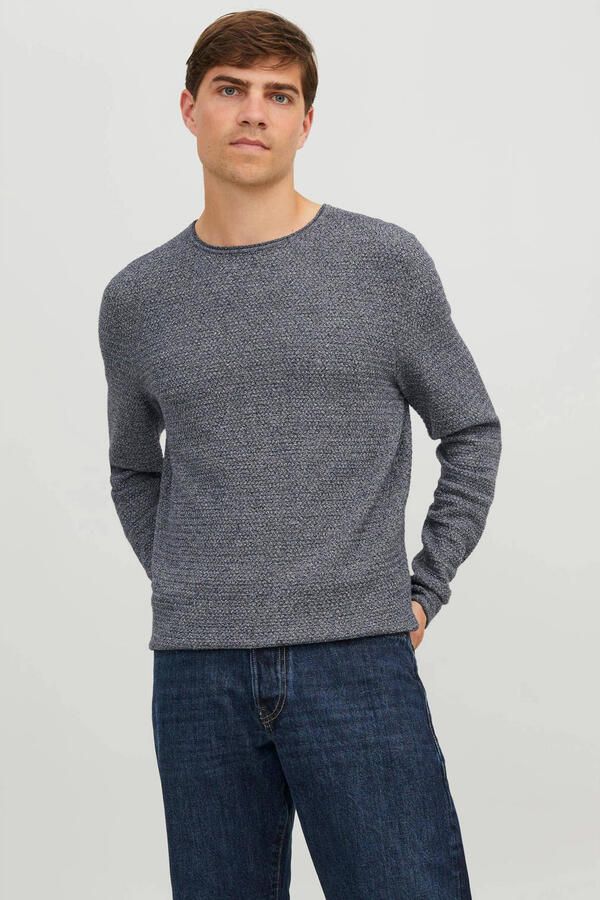 JACK & JONES PREMIUM fijngebreide trui JPRBLUMIGUEL blauw - Foto 1