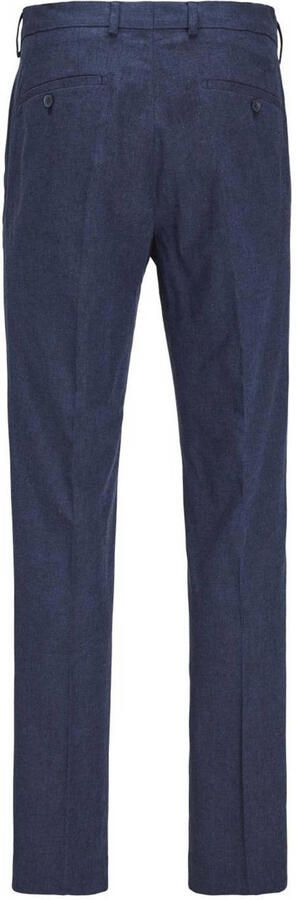 JACK & JONES PREMIUM gemêleerde slim fit pantalon JPRRIVIERA met linnen donkerblauw - Foto 3