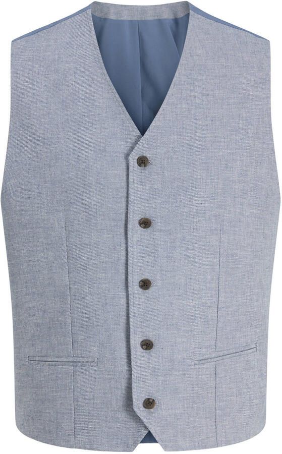 JACK & JONES PREMIUM gilet met linnen blauw - Foto 4