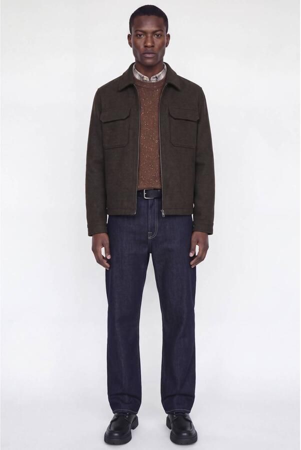JACK & JONES PREMIUM jas met wol donkerbruin - Foto 3