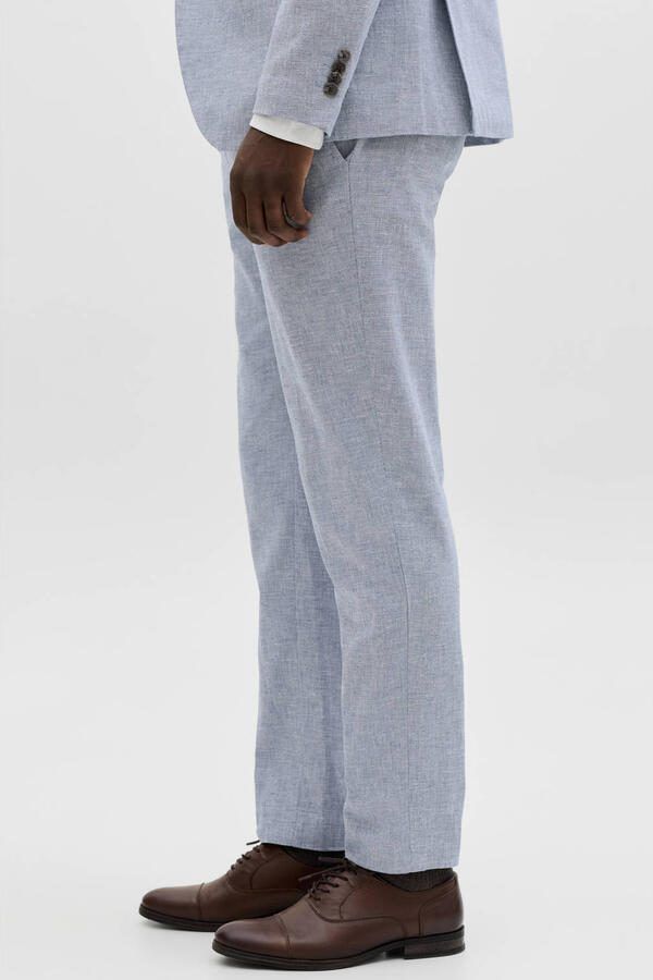 JACK & JONES PREMIUM JPRMARTIN slim pantalon met linnen blauw - Foto 2