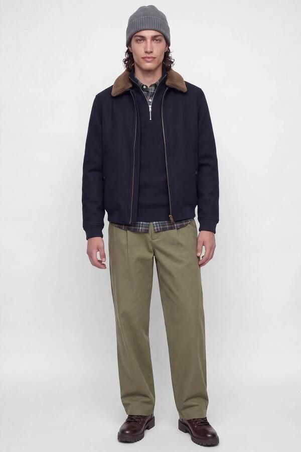 JACK & JONES PREMIUM katoenen regular fit gebreide trui dark navy