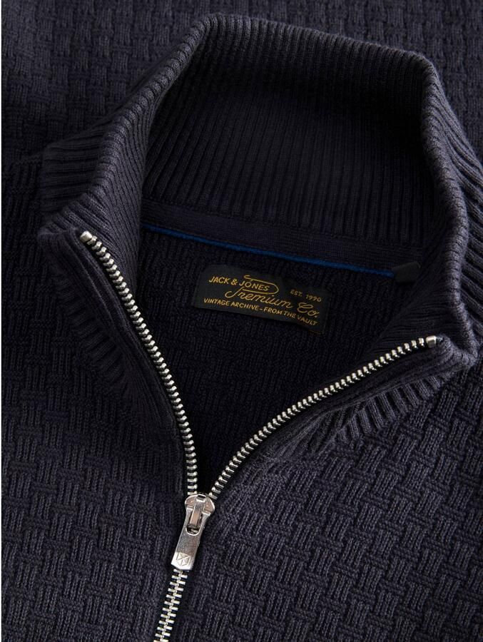JACK & JONES PREMIUM katoenen regular fit gebreide trui dark navy - Foto 2
