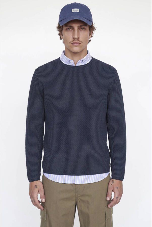 JACK & JONES Premium Gebreide pullover met structuurpatroon model 'BLUMASON'