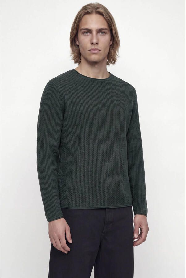 JACK & JONES PREMIUM katoenen regular fit gebreide trui scarab