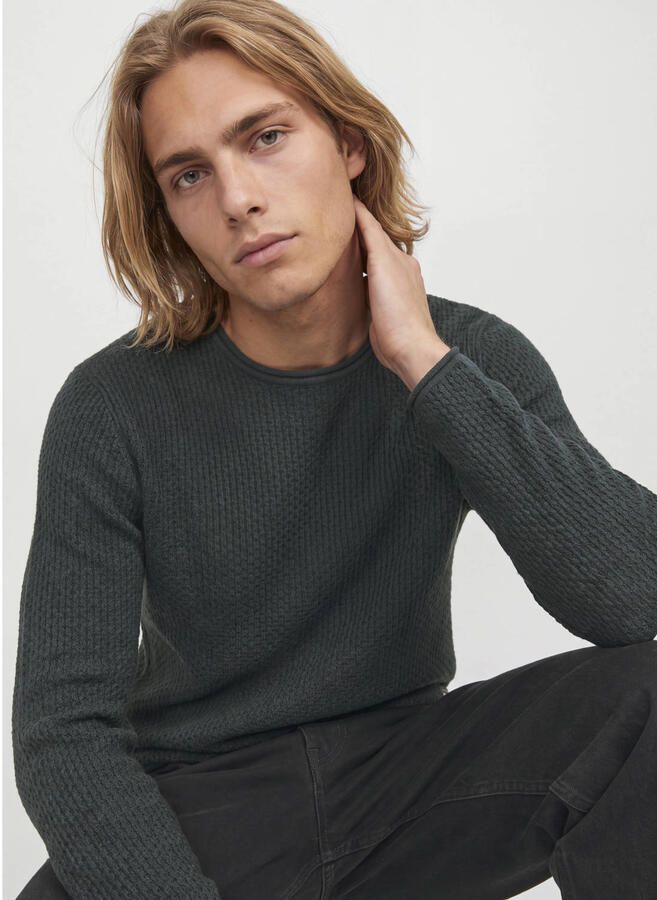JACK & JONES PREMIUM katoenen regular fit gebreide trui scarab - Foto 2