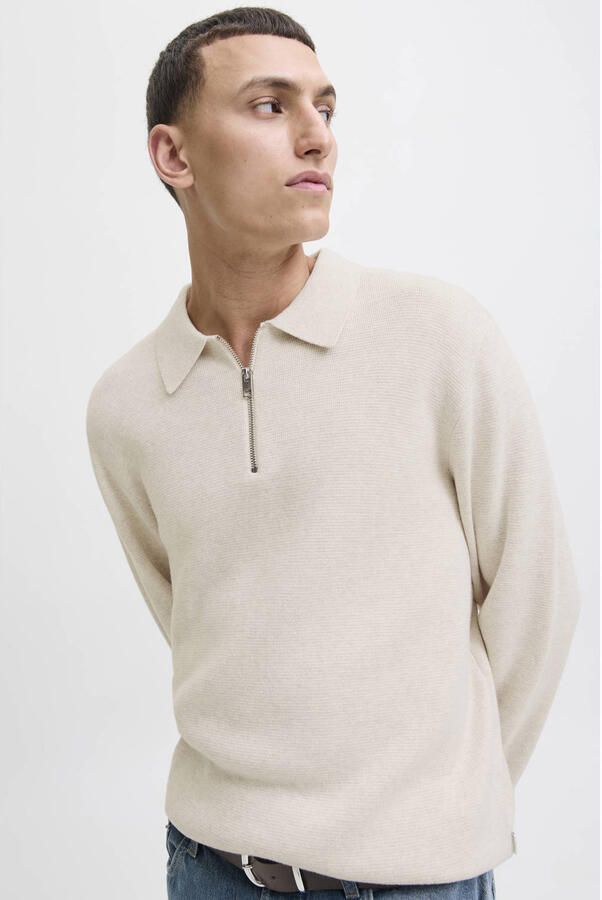 JACK & JONES Premium Gebreide pullover met ribboorden model 'MILANO' - Foto 3