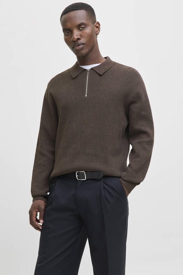Jack & Jones Premium Gebreide pullover met ribboorden model 'MILANO'