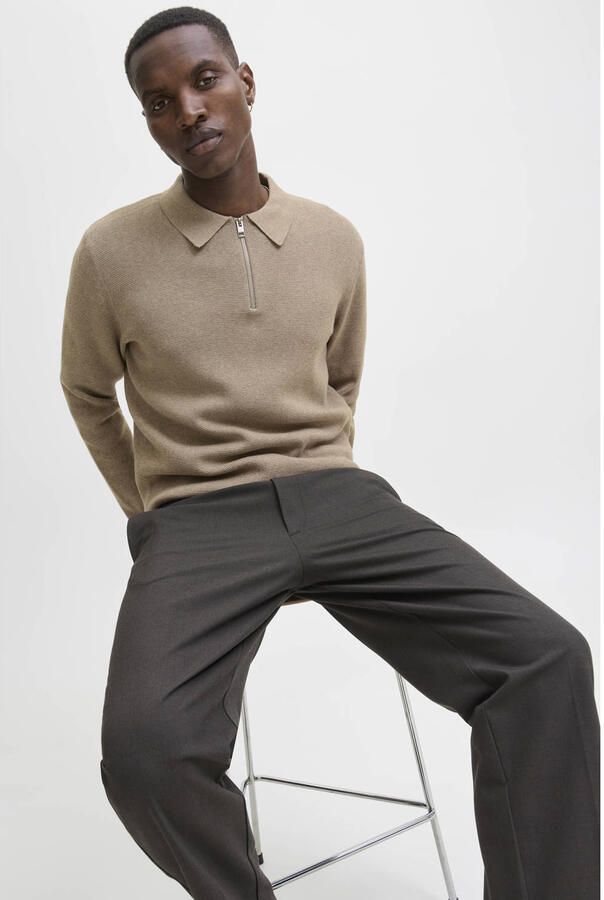 Jack & Jones Trui met polokraag JPRBLAMILANO STITCH KNIT ZIP POLO SN - Foto 2